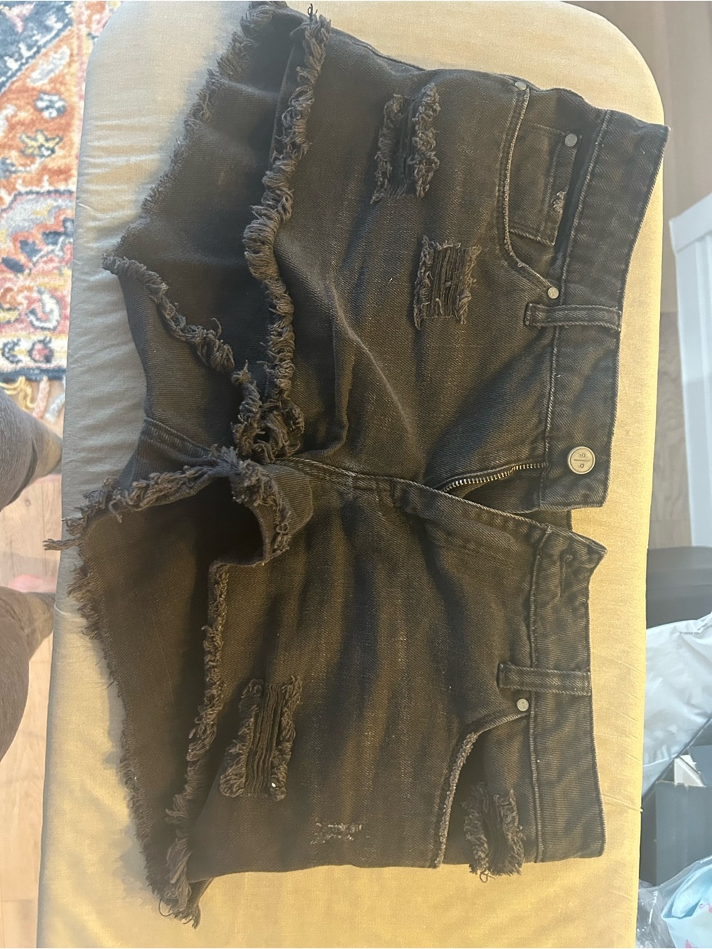 BP Distressed Black Denim Cutoff Shorts
